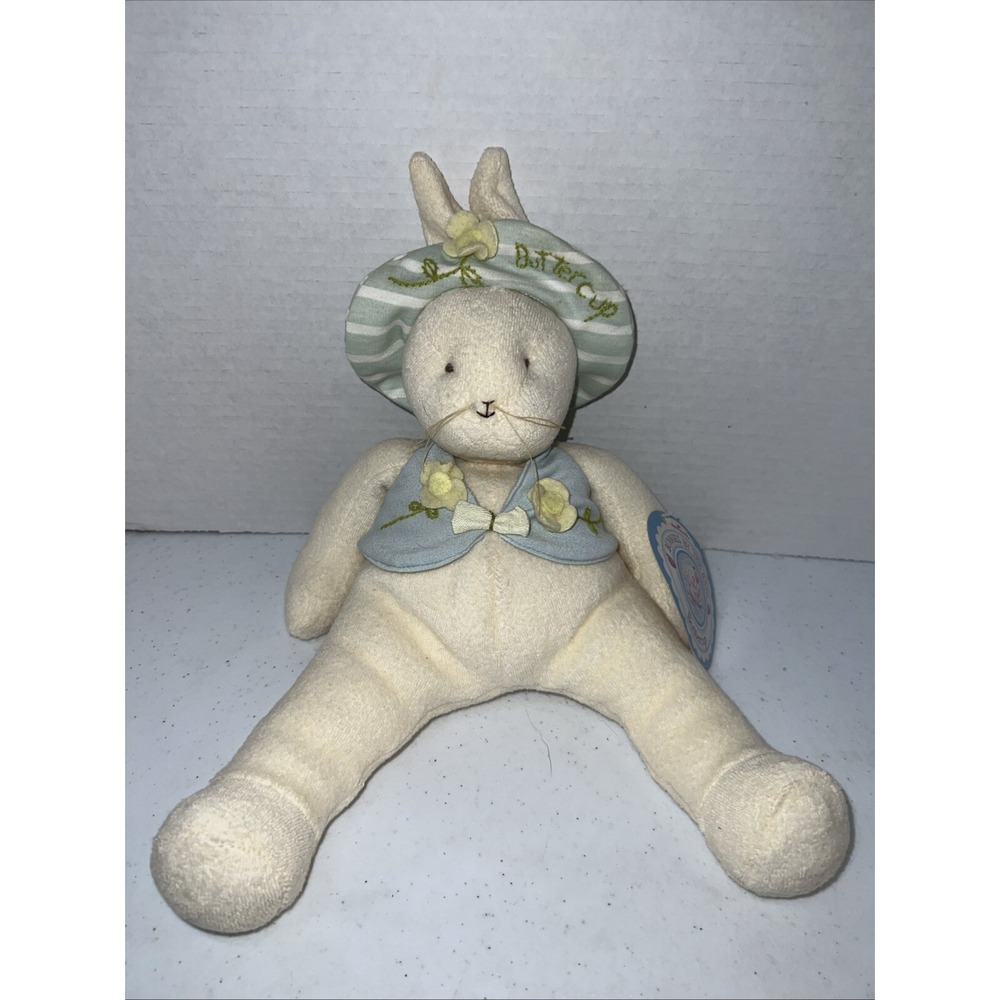 Hallmark Bunnies By The Bay Buttercup Bunny Rabbit Plush 12.5" Terrycloth Easter